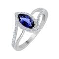 TISHAVI 0.75Cts Sterling Silver Genuine Solitaire Iolite Ring Size 9 For Women, Blue Stone September Birthstone Ring Jewelry