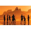 Adult Jigsaw Puzzles 1000 Pieces Sunset Playing Football Ipanema Beach Rio De Janeiro 75 * 50Cm