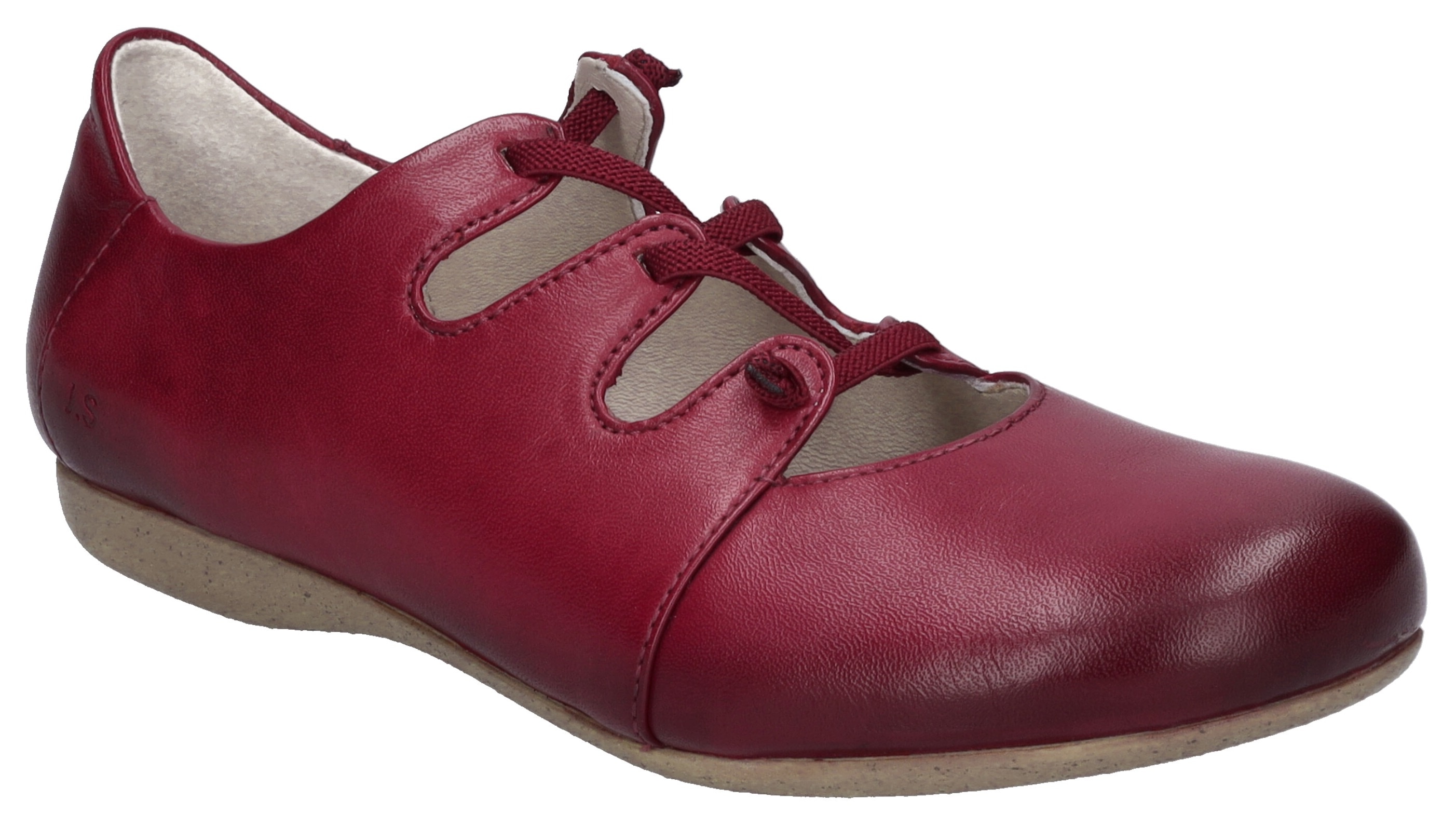 Riemchenballerina JOSEF SEIBEL "Fiona 04", Damen, Gr. 37, lila (beerenfarben), Leder, Schuhe Riemchenballerina, Slipper, Komfortschuh mit raffiniertem Gummizug, Weite G (=weit) Image