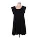 Ann Taylor LOFT Casual Dress - A-Line Scoop Neck Short sleeves: Black Print Dresses - Women's Size Medium