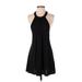 Hollister Casual Dress - A-Line Halter Sleeveless: Black Print Dresses - Women's Size X-Small