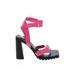 Jessica Simpson Heels: Pink Print Shoes - Women's Size 6 1/2 - Open Toe