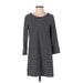 J.Crew Factory Store Casual Dress - Shift: Blue Stripes Dresses - Women's Size Small