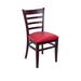 BFM Seating Berkeley Ladder Back Restaurant Side Chair Dining Chair Faux Leather/Wood/Upholste in Red | 34.25 H x 17.25 W x 21 D in | Wayfair