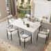 Orren Ellis Blatherwick 7 - Piece 94.48“ Extendable Sintered Stone Dining Table w/ 6 Fabric Chairs Dining Set Upholstered/Metal | Wayfair