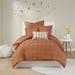 Latitude Run® Kazi Cotton Jacquard Comforter Set w/ Euro Shams & Throw Pillows Polyester/Polyfill/Cotton in Brown | Wayfair