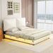 Ivy Bronx Modern Platform Bed Wood & /Upholstered/Faux leather in White | 41.6 H x 68 W x 84.8 D in | Wayfair 7B43AFD00EAE47C4B36A7ED2B3E11020