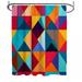 East Urban Home Classic Geometric Shower Curtain - abstract Bathroom Decor Polyester in Blue/Brown/Orange | 93 H x 70 W in | Wayfair