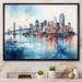 Breakwater Bay Golden Gate San Francisco Cityview Watercolor On Canvas Print Metal in Blue/Red/White | 16 H x 32 W x 1 D in | Wayfair