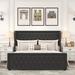 Ivy Bronx Hinami Platform Bed Upholstered/Velvet in Black | 52.5 H x 80 W x 85.8 D in | Wayfair C6179D32F1674E93B0204398A5F1F1A3