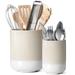 Latitude Run® Ceramic Round Utensil Crock Ceramic in White | 7.3 H x 6.2 W x 6.2 D in | Wayfair D847FF1C40FF4CAC87C70274E7280787