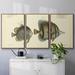 Highland Dunes Bloch Antique Fish III Framed On Canvas 3 Pieces Print Canvas in Gray | 24 H x 48 W x 2 D in | Wayfair