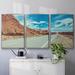 Union Rustic New Mexico Drive II Framed On Canvas 3 Pieces Photograph Canvas in Blue/Brown | 24 H x 48 W x 2 D in | Wayfair