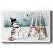 The Holiday Aisle® Snow Friends - Wrapped Canvas Print Canvas, Solid Wood in Blue/Brown/White | 12 H x 18 W x 1.5 D in | Wayfair