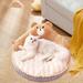 Tucker Murphy Pet™ Edyce Bolster Pet Bed Cotton/Fabric in Brown/Pink | 9.45 H x 20.47 W x 20.47 D in | Wayfair 95B0B1E1346F41F2BBEEF564D111307C