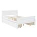 Alcott Hill® Siemona Wood Platform Bed w/ 4 Drawers & Streamlined Headboard & Footboard Wood in White/Brown | 35.4 H x 56.3 W in | Wayfair