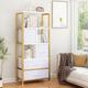 Willa Arlo™ Interiors Bales Bookcase in White/Brown | 57.87 H x 23.62 W x 11.81 D in | Wayfair 2FED46F1EC35437CB49EE5AC23949230