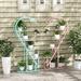 Wade Logan® Berniece 5 Tier Plant Stand Heart-shaped Shelf w/ Hanging Hook For Multiple Plants White in Blue | 58 H x 27 W x 12 D in | Wayfair