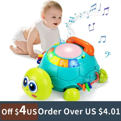 Jouet de tortue musical pour enfants lumières et sons jouet musical pour bébé fille et garçon