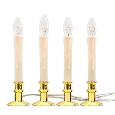 Celestial Lights 70819 - 0.5 watt Adjustable Gold Base Window Hugger� Plug-In LED Window Candles (4 Pack)