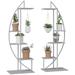 Outsunny 5 Tier Metal Plant Stand with Hangers