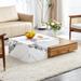 White Coffee Table Simple Wood End Table with Pull-out Storage Drawers for Living Room Accent Center Table