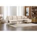 U-Shape Modular Sectional Sofa Velvet Reversible Sectional Sofa Bed, Modern Square Arms Couches with Ottomans, for Living Room