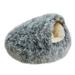Matoen Cat Bed Round Hooded Cat Bed Cave Fluffy Dog Beds Cozy Donut Anti Anxiety Dog Bed for Small Dog and Cat (24 x24 Dark Gray)