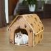 TOOYFUL Pet House Pet Dog Bed House Folding Hideout Anti Slip Bottom Cat Bed Dog Sleeping Bed Shelter for Cats Puppy Dog House Indoor Brown