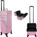 6 In 1 Professional Rolling Makeup Hairstylist Travel Case Cosmetic Organizer Storage With 4 Wheels And Extra Lid ( Crystal)