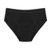 Dasayo Black Mid Waist Hipster Panties for Women s Plus Size Period Knickers Lady Stylish Solid Underpant Briefs