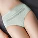 Dasayo Green Period Panties for Women Leak Proof Mid Waist Cotton Knickers Stylish Lady Solid Brief Underpant