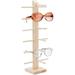 6 Tier Sunglasses Display Rack Wooden Eyewear Organizer Glasses Frame Riser Glasses Display Stand Eyeglasses Holder for Multiple Spectacles Home Office Shop Retail Show