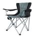 CoSoTower Oversized Camping Folding Chair with Cup Holder Side Cooler Bag Heavy Duty Steel Frame Fully P Added Quad Armchair for Outdoors 1-Pack Grey