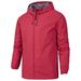 Men s Solid Color Lightweight Outwear Waterproof Work Windbreaker Long Sleeve Outdoor Hooded Jacket Rain Jackets Red S