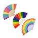 3pcs Rainbow Handheld Fan Folding Hand Fan Chinese Folding Fan for Dance