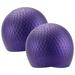 2Pcs Silicone Swim Cap Bubble Shape to Reduce Drag Reusable Swimming Cap for Women and Men Keep Hairstyle Unchanged - Purple