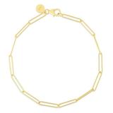 24 in. 14K Yellow Gold Wire Paperclip Link Chain with Pear Shaped Lobster Clasp