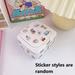 Ustorage Cute Plastic Button Desktop Storage Box Jewlery Organizer Case With Lid Sticker