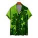 DDAPJ pyju Men s St Patricks Day Shirts Short Sleeve Button Down Hawaiian Bowling Shirts Irish Shamrock Printed Aloha Shirt Summer Loose Beach Tops 2024 Holiday Deals Yellow M