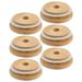 6 Pcs Mason Cup Bamboo Lid Candle Yogurt Bottle Beer Kitchen Storage Jar 6pcs (7mm Diameter Hole) Glass Straw Lids Reusable for Bottles Jars Straws Multi-use