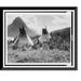 Historic Framed Print Indian camp at Two Medicine Lake Glacier National Park 17-7/8 x 21-7/8
