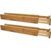 Bamboo Adjusable Drawer Divider Organizers - Spring Loaded Sackable | Perfec For Kichen Uensils Silverware & Knife Drawer Dividers Desk Bahroom And Dresser Drawer Organizaion (4-Pack)