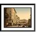 Historic Framed Print Street scene Rome Italy 17-7/8 x 21-7/8