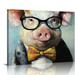 GOSMITH Cartoon Pig Canvas Wall Art Poster for Living Room Modern Funny Colorful Animal Wall Decor Painting Picture for Bathroom Kids Bedroom Nursery Decor Artwork