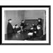 Historic Framed Print [Teacher and five boys in Senate Pages School - boy typing] 17-7/8 x 21-7/8
