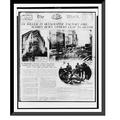 Historic Framed Print [Front page of The New York World newspaper for March 16 1911 showing three images of the fire at the Triangle Shirtwaist Co. New York City] 17-7/8 x 21-7/8