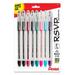 Pentel RSVP Original Ballpoint Pen (0.7mm) Fine Line Assorted Ink Colors Clear Barrel 8 Pack with Bonus Black Ink Pen