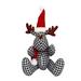 Deer Doll Ornament Portable Realistic Christmas Doll Ornament Red And Black Plaid Fabric Deer Figurine Christmas Decoration Supplies 32x22cm Winter For Holiday Family Xmas Party