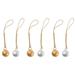 6 Pcs Bells Pendant Accessories Round Seal Bright Colored Japanese Water Bells Wrinkle Grain Copper Bells with Hanging Tassel for DIY Backpack Phone Case Pendant (Golden )